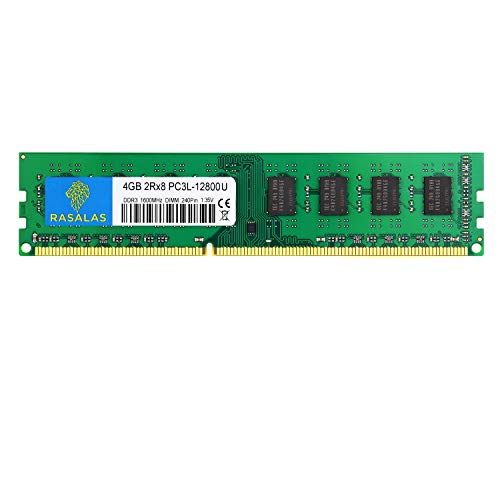 Rasalas 4GB PC3-12800U DDR3 1600MHz Desktop Arbeitsspeicher DDR3 12800 PC3L-1600 240Pin DIMM RAM 2RX8 CL11 1.35V UDIMM RAM Arbeitsspeicher für Desktop Computer von Rasalas