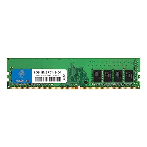 Rasalas Arbeitsspeicher (8 GB, DDR4, 2400 MHz, PC4-19200, Non-ECC, ungepuffert, 1,2 V, CL17, 1Rx8, Single 288-Pin, UDIMM, Desktop-Computer-Arbeitsspeicher-Upgrade)… von Rasalas