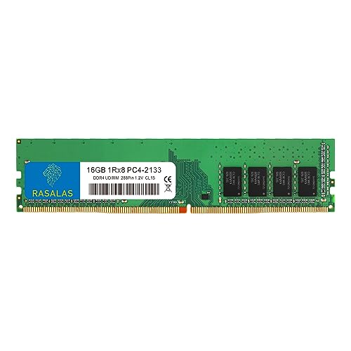 RASALAS Arbeitsspeicher RAM-Modul (16 GB, DDR4, 2133 MHz, PC4-17000, Non-ECC, ungepuffert, 1,2 V, CL15, 1Rx8, Single Rank, 288-polig, UDIMM)… von Rasalas