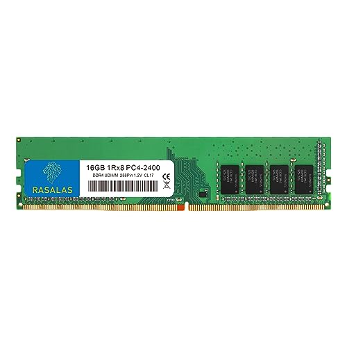 Rasalas Arbeitsspeicher für Desktop-Computer, 16 GB, DDR4, 2400 MHz, PC4-19200, Non-ECC, ungepuffert, 1,2 V, CL17, 1Rx8, Single 288 Pin, UDIMM… von Rasalas