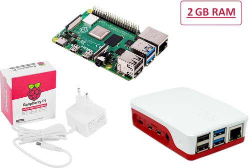 Raspberry Pi® Essentials Kit 4 B 2GB 4 x 1.5GHz inkl. Netzteil, inkl. Gehäuse von Raspberry Pi®