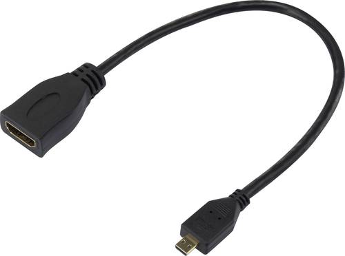 Raspberry Pi® Raspberry Pi® HDMI-Adapter [1x HDMI-Stecker D Micro - 1x HDMI-Buchse] 23.5cm Schwarz von Raspberry Pi®