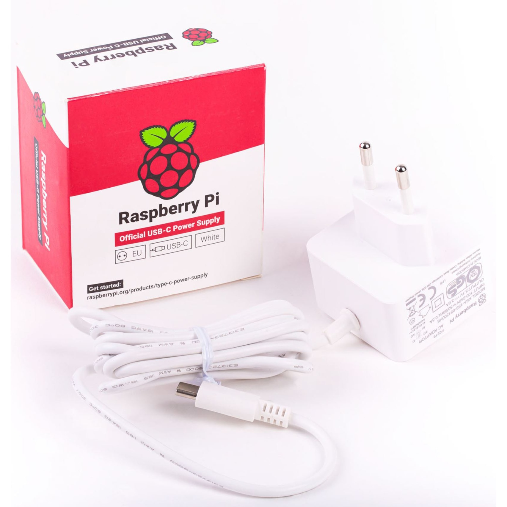 Offizielle White Raspberry Pi 5.1A/3A PSU, Netzteil von Raspberry Pi Foundation