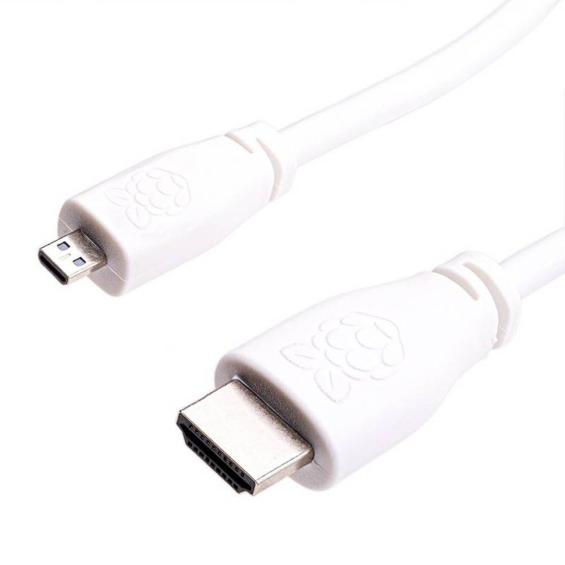 Raspberry Pi Foundation offizielles Raspberry Pi Micro HDMI Kabel, weiss, 1,0m HDMI-Adapter, 100 cm von Raspberry Pi Foundation