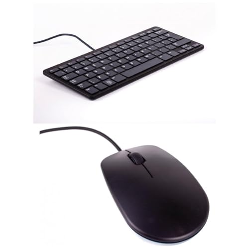 offizielle Raspberry Pi Maus + Tastatur, DE-Layout, inkl. 3 Port USB Hub, schwarz/grau von Raspberry Pi Foundation