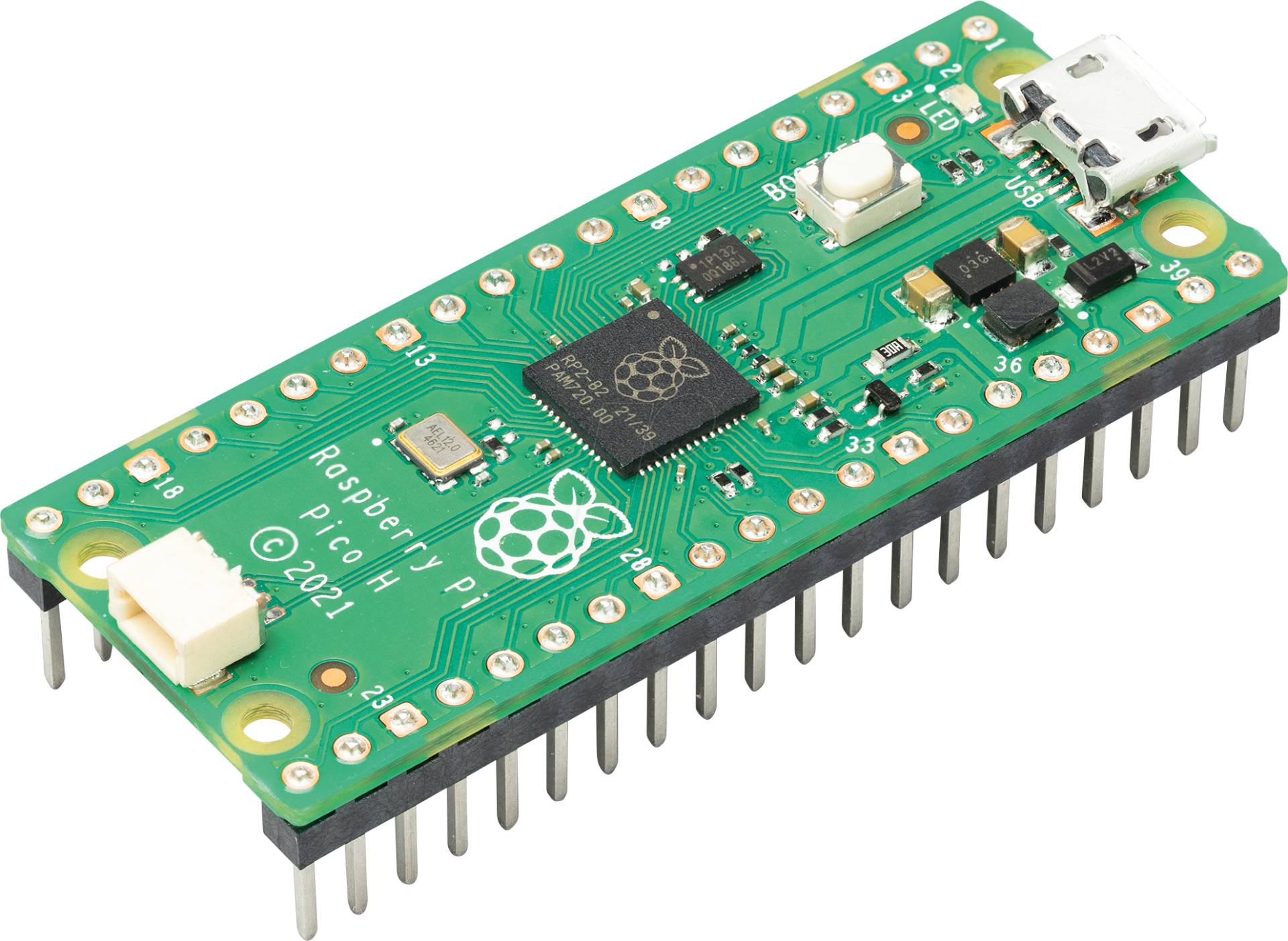 RASP PI PICO H - Raspberry Pi Pico, RP2040, Cortex-M0+, microUSB, Header von Raspberry Pi