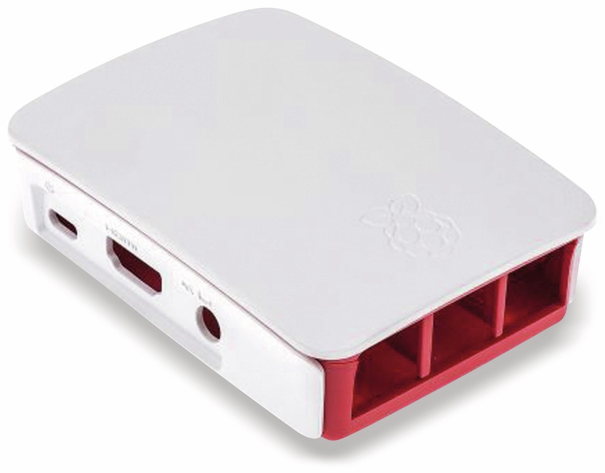 RASPBERRY PI 3 Model B, Gehäuse, himbeerfarben/weiß von Raspberry Pi