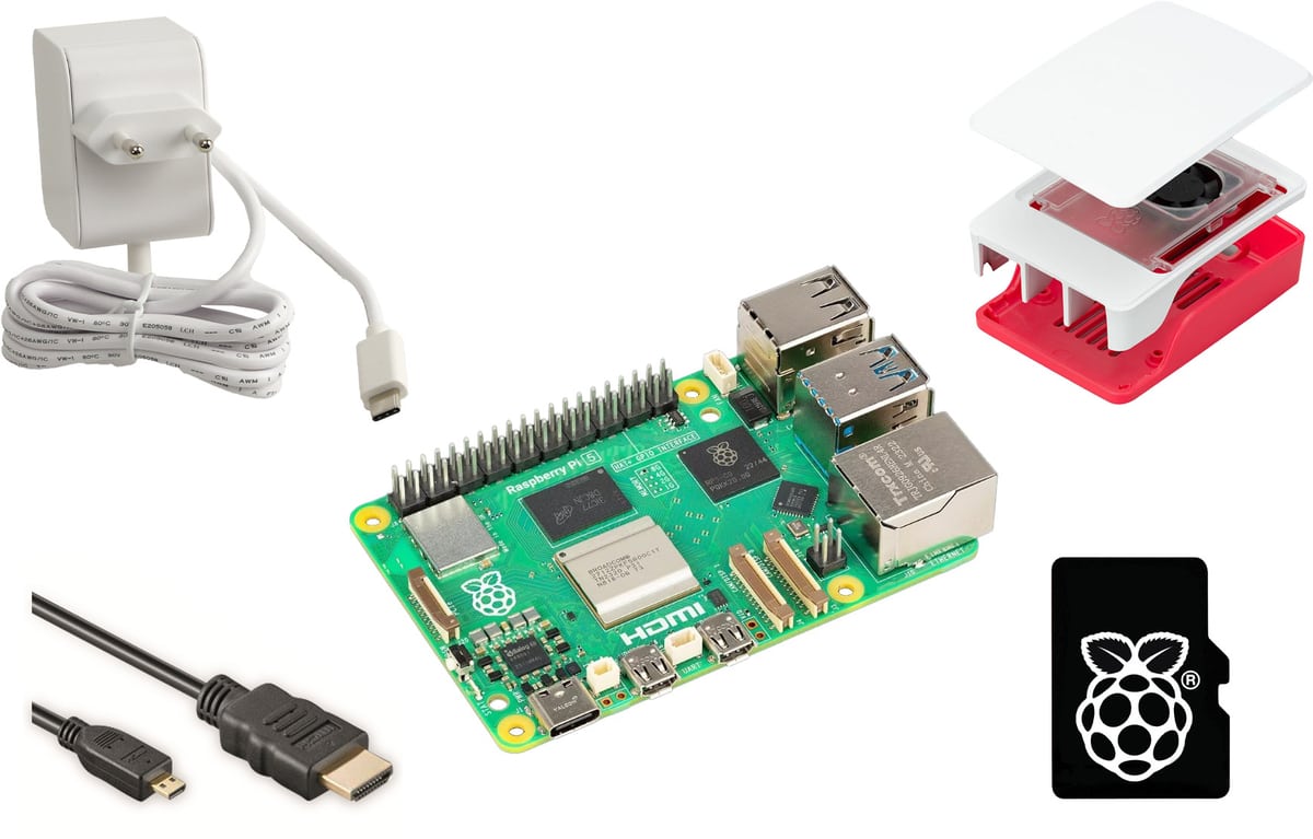 RASPBERRY PI 5 Starter-Set, 4 GB, weiß von Raspberry Pi