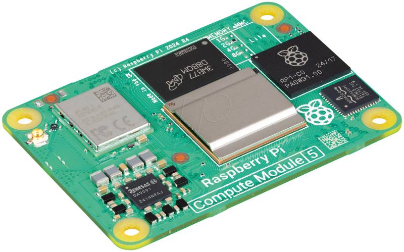 RPI CM5W16GB64GB - Raspberry Pi Compute Modul 5, 16GB RAM, 64GB eMMC, WLAN von Raspberry Pi