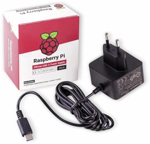 Raspberry 4596 Pi - offizielles Netzteil für Raspberry Pi 4 Model B, USB-C, 5.1V, 3A von Raspberry Pi