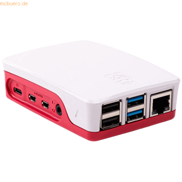 Raspberry Pi Raspberry Pi 4 Gehäuse Kunststoff Original Weiss / Rot von Raspberry Pi