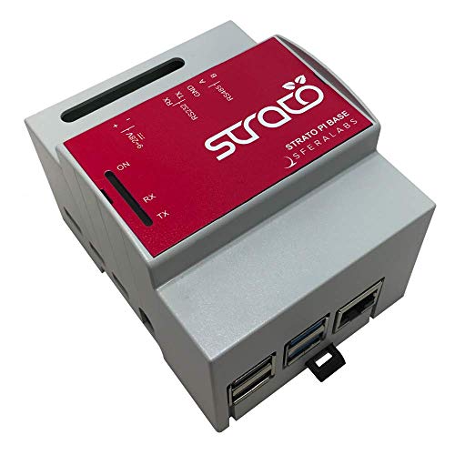 Sfera Labs Strato Pi Base PI4B 2 GB – DIN-Schienengehäuse, RS-232/RS-485, Echtzeituhr, Hardware-Watchdog, Summer, sicherer Element-Chip, CE/FCC/IC/RoHS-konform von Raspberry Pi