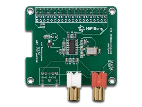 Rasppishop HiFiBerry DAC+ Light für Raspberry Pi (wählbar zwischen 1er bis 6er Set) inkl Sticker (1er Set) von Rasppishop