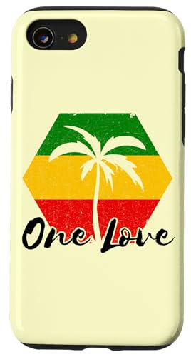 Palm Tree Reggae-Musik One Pride Love Jamaica Rastafarian Hülle für iPhone SE (2020) / 7 / 8 von Rasta Reggae Roots