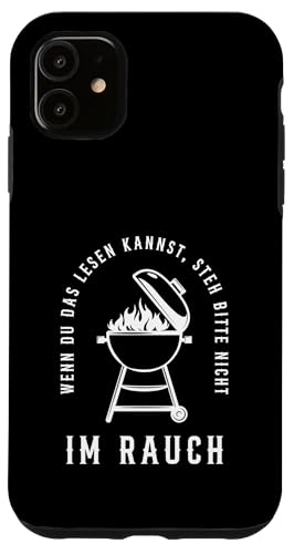 Rauchwarnung Grillen Vatertag Papa Spruch Für Männer Humor Hülle für iPhone 11 von Rauchwarnung Grillen Vatertag Geschenk Papa