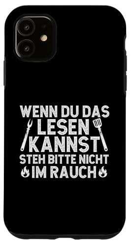 Rauchwarnung Grillen Vatertag Papa Spruch Für Männer Humor Hülle für iPhone 11 von Rauchwarnung Grillen Vatertag Geschenk Papa