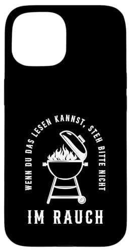 Rauchwarnung Grillen Vatertag Papa Spruch Für Männer Humor Hülle für iPhone 15 von Rauchwarnung Grillen Vatertag Geschenk Papa