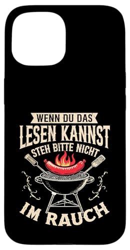 Rauchwarnung Grillen Vatertag Papa Spruch Für Männer Humor Hülle für iPhone 15 von Rauchwarnung Grillen Vatertag Geschenk Papa