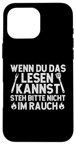 Rauchwarnung Grillen Vatertag Papa Spruch Für Männer Humor Hülle für iPhone 16 Pro Max von Rauchwarnung Grillen Vatertag Geschenk Papa
