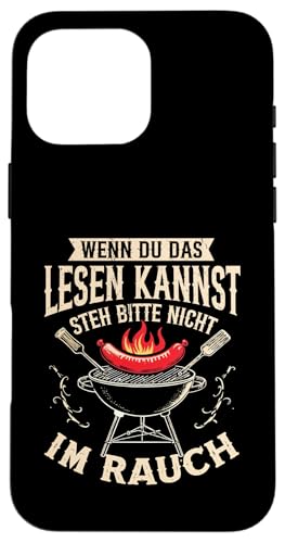 Rauchwarnung Grillen Vatertag Papa Spruch Für Männer Humor Hülle für iPhone 16 Pro Max von Rauchwarnung Grillen Vatertag Geschenk Papa