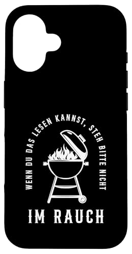Rauchwarnung Grillen Vatertag Papa Spruch Für Männer Humor Hülle für iPhone 16 von Rauchwarnung Grillen Vatertag Geschenk Papa