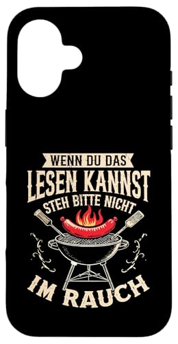 Rauchwarnung Grillen Vatertag Papa Spruch Für Männer Humor Hülle für iPhone 16 von Rauchwarnung Grillen Vatertag Geschenk Papa