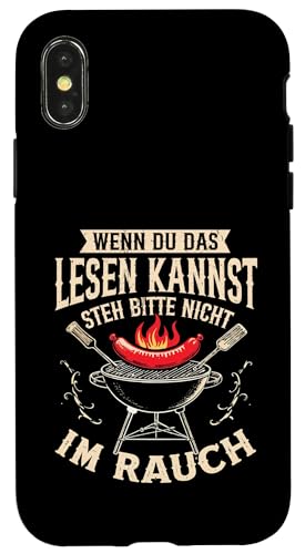 Rauchwarnung Grillen Vatertag Papa Spruch Für Männer Humor Hülle für iPhone X/XS von Rauchwarnung Grillen Vatertag Geschenk Papa