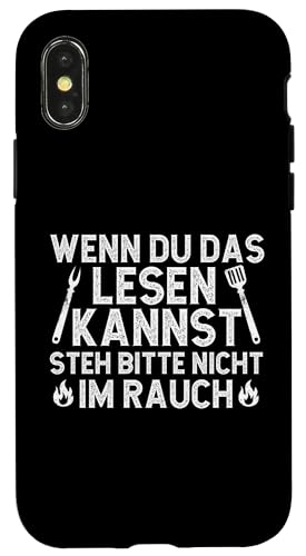 Rauchwarnung Grillen Vatertag Papa Spruch Für Männer Humor Hülle für iPhone X/XS von Rauchwarnung Grillen Vatertag Geschenk Papa