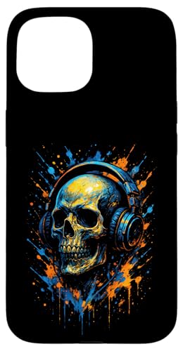 Totenkopf Dj Kopfhörer Musiker Musik Streetwear Hülle für iPhone 15 Totenkopf Dj Kopfhörer Musiker Musik Streetwear Hülle für iPhone 15 von Rave Trance Edm Festival Party Elektro Konzert