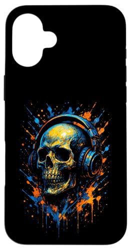 Totenkopf Dj Kopfhörer Musiker Musik Streetwear Hülle für iPhone 16 Plus Totenkopf Dj Kopfhörer Musiker Musik Streetwear Hülle für iPhone 16 Plus von Rave Trance Edm Festival Party Elektro Konzert