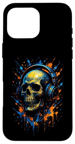 Totenkopf Dj Kopfhörer Musiker Musik Streetwear Hülle für iPhone 16 Pro Max Totenkopf Dj Kopfhörer Musiker Musik Streetwear Hülle für iPhone 16 Pro Max von Rave Trance Edm Festival Party Elektro Konzert