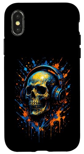 Totenkopf Dj Kopfhörer Musiker Musik Streetwear Hülle für iPhone X/XS Totenkopf Dj Kopfhörer Musiker Musik Streetwear Hülle für iPhone X/XS von Rave Trance Edm Festival Party Elektro Konzert