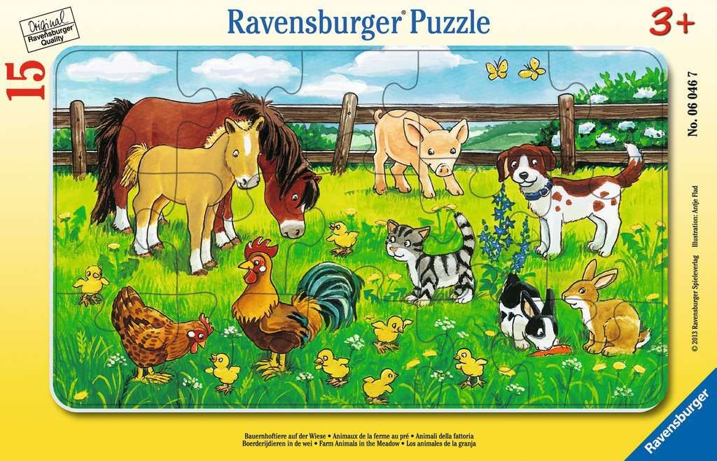 Bauernhoftiere auf der Wiese von Ravensburger Spieleverlag