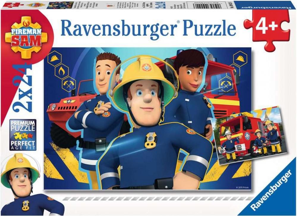 Puzzle: Feuerwehrman Sam Sam hilft dir in der Not 2x24 Teile von Ravensburger Spieleverlag