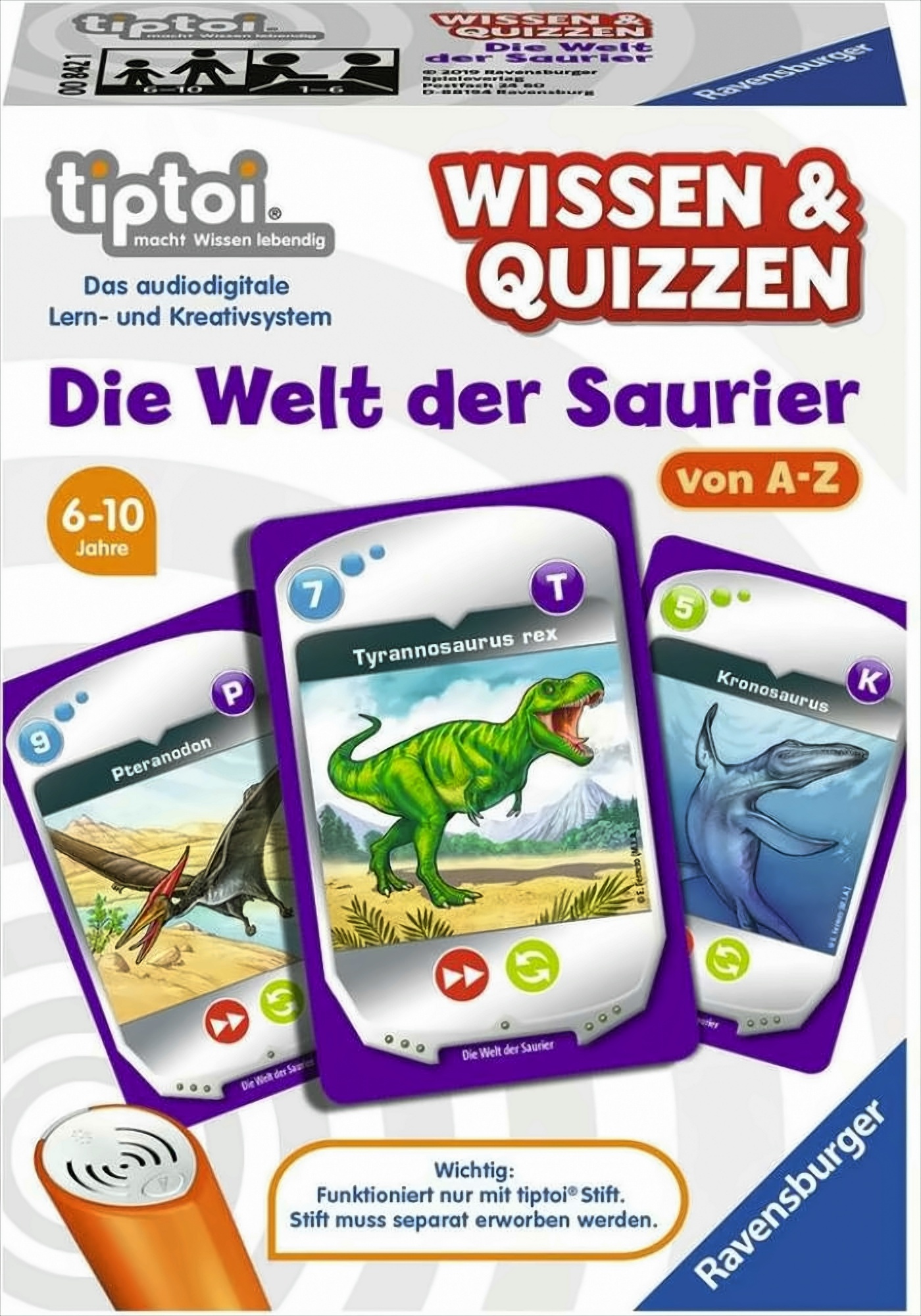 Wissen und Quizzen Die Welt der Saurier Spiel, ab 6 Jahren,Wissen über Meeres-, Flug- und Dinosaurier sammeln von Ravensburger Spieleverlag