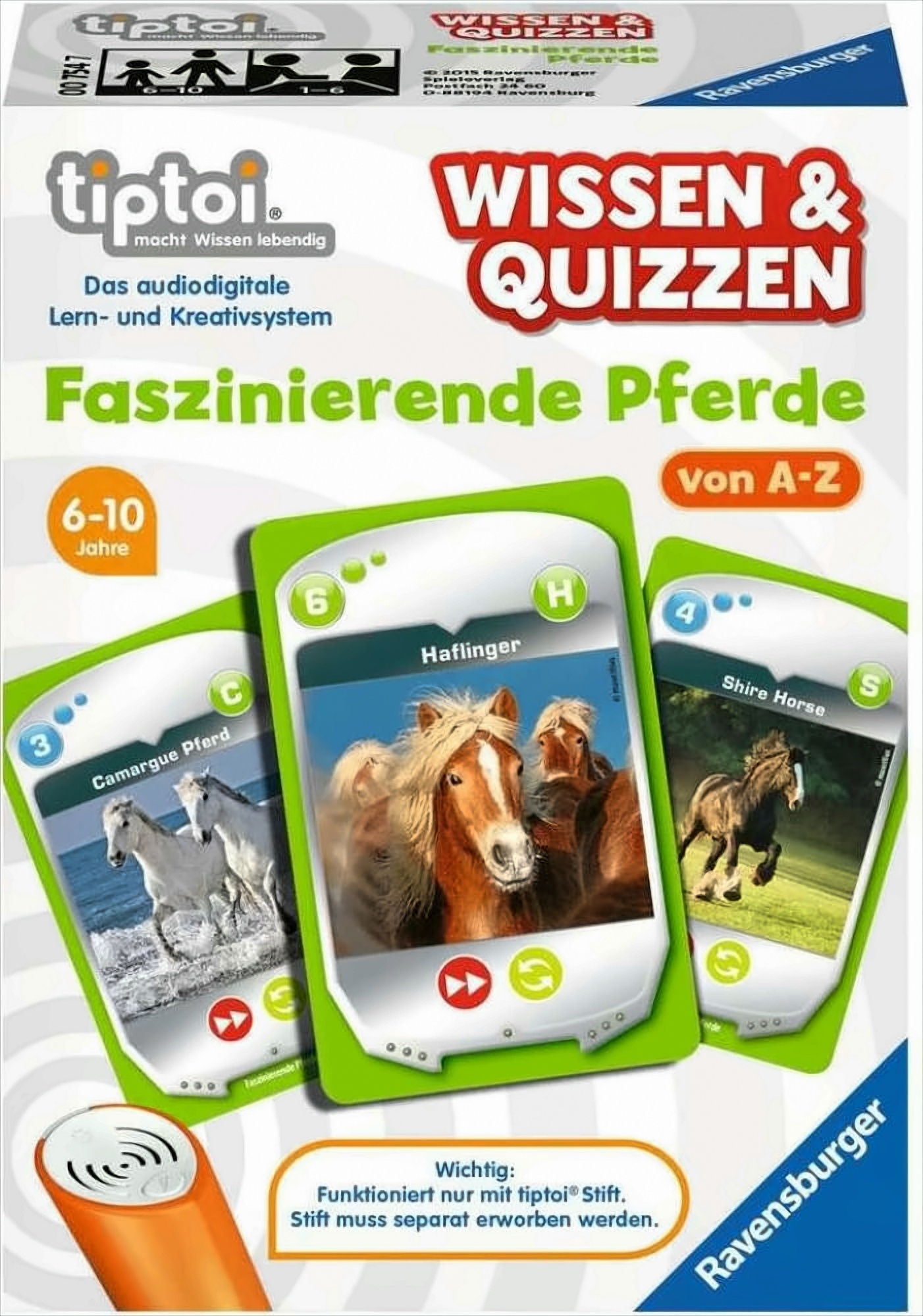 tiptoi Wissen und Quizzen Faszinierende Pferde Spiel Faszinierendes Wissen über Pferde von A bis Z von Ravensburger Spieleverlag