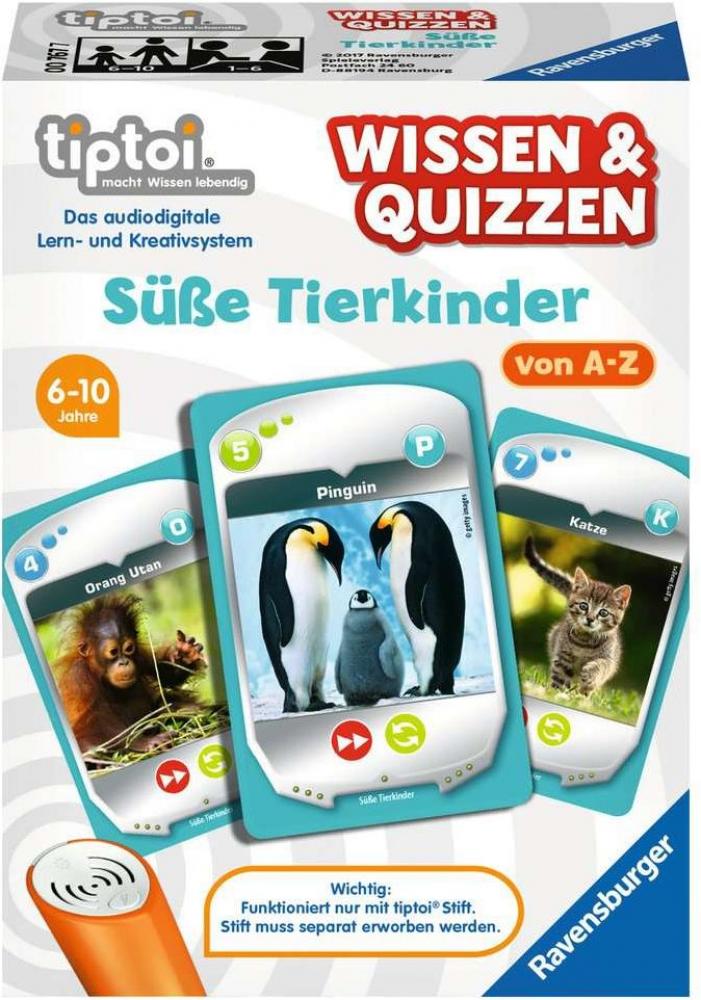 tiptoi Wissen und Quizzen Süße Tierkinder Spiel von Ravensburger Spielverlag