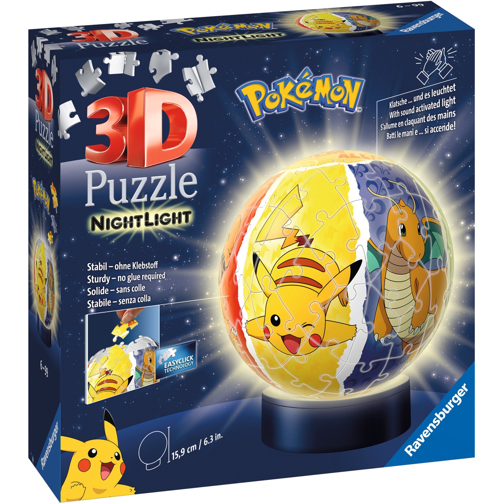 3D Puzzleball Nachtlicht Pokémon von Ravensburger