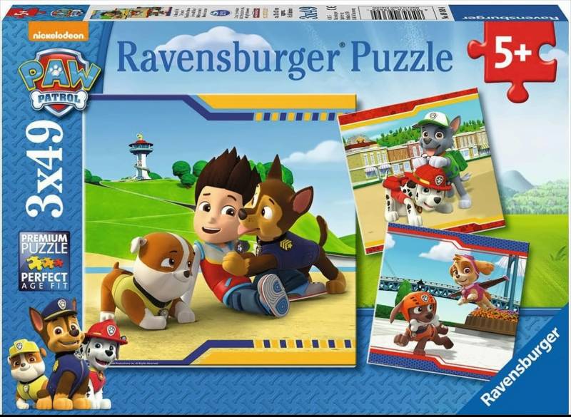 Paw Patrol - Helden mit Fell - 3 x 49 Teile