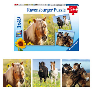 Ravensburger Liebe Pferde Puzzle, 3 x 49 Teile von Ravensburger