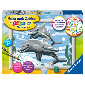 Ravensburger Malen-nach-Zahlen Freundliche Delfine mehrfarbig von Ravensburger
