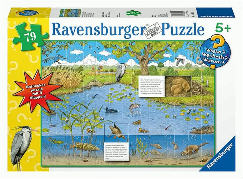 Wieso? Weshalb? Warum? Klappenpuzzle - Leben am Teich und Fluss, 79 Teile von Ravensburger