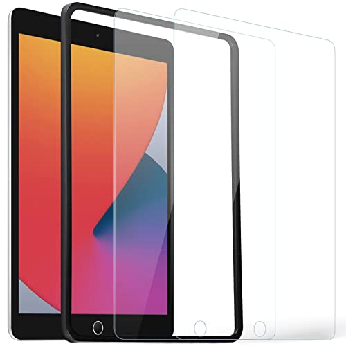 Ravol Displayschutzfolie für iPad 9. (2021)/8. (2020)/7. Generation (2019), 2 Packungen 25,9 cm gehärtetes Glas, ultraklar, kratzfest, gehärtete Folie von Ravol