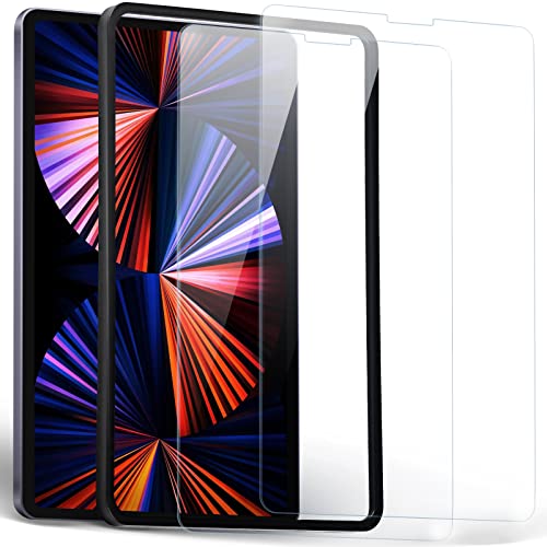 Ravol Displayschutzfolie für iPad Pro (2021/2020/2018), 2 Packungen 32,8 cm (12,9 Zoll), gehärtetes Glas, ultraklar, kratzfest, gehärtete Folie von Ravol