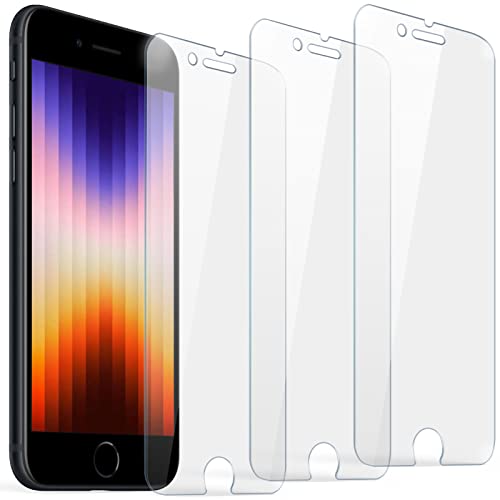 Ravol Displayschutzfolie für iPhone SE 3 (2022) & iPhone SE 2 (2020) und iPhone 7/8, 3er-Pack 2.5D hohe Lichtdurchlässigkeit 9H Härte Anti-Kratzer gehärtete Folie von Ravol