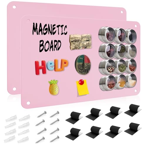 Raweao Magnetwand Kinder, Magnettafel Klein Metalltafel Wandtafeln zum Kleben an die Wand, 30x43.5x0,08cm Ultradünn Magnetisch Tafel für Büro Küche von Raweao