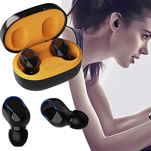 KASSTPO Bluetooth Kopfhörer,[2023 Neue] Kopfhörer Kabellos In-Ear kopfhörer Bluetooth mit Mic,Hi-Fi Stereo,Tastesteuerung,LED Anzeige,IP7 Wasserdicht,Bluetooth Ohrhörer für Arbeit und Studium,gelb von Rawrr