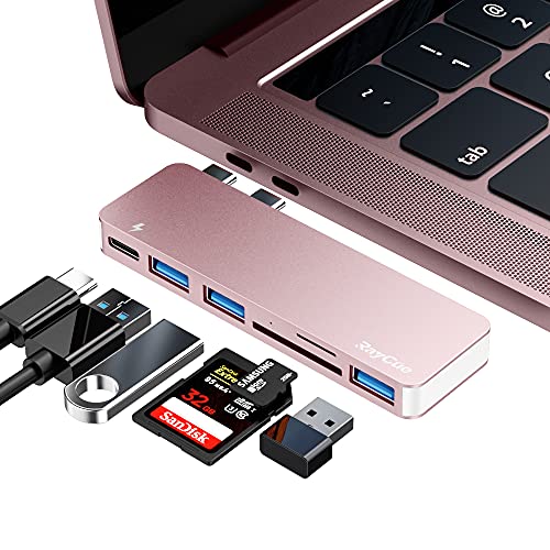 USB C Hub Adapter für MacBook Pro M1/ MacBook Air M1 2020 2019 2018 13" 15" 16", USB-C Zubehör Kompatibel MacBook Pro/Air Mit 3 USB 3.0 Ports, TF/SD Kartenleser, Thunderbolt 3 Data Power Delivery von RayCue