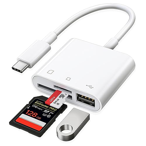 USB C SD-Kartenleser, RayCue USB C auf SD-Karte für iPad/Mac/Laptop, 3-in-1 USB C/Typ C auf USB-Kamera-Speicherkartenleser-Adapter für iMac, iPad Pro/Air/Mini, MacBook Pro/Air, Galaxy , MicroSD/SD von RayCue
