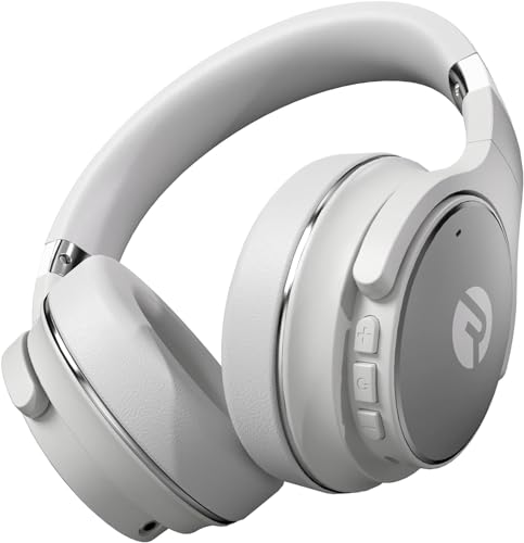 Raycon Everyday Kabellose Bluetooth Over Ear Kopfhörer, mit aktiver Geräuschunterdrückung, Bewusstseinsmodus und eingebautem Mikrofon, IPX 4 (frostweiß) von Raycon